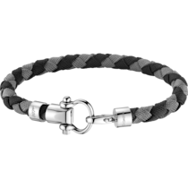 Omega Aqua Sailing Armband, Geflochtenes schwarzes und graues Nylon, Edelstahl - BA02CW00001R2